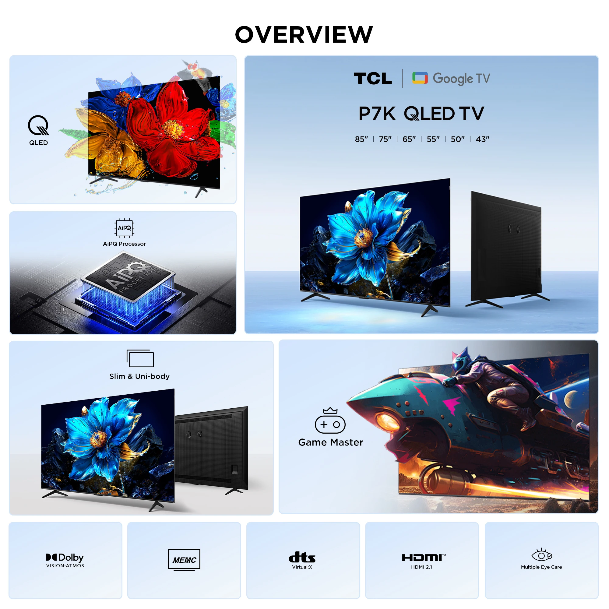 تلفزيونات TCL P7K/P71K/T6C/P79K QLED - الصورة 3