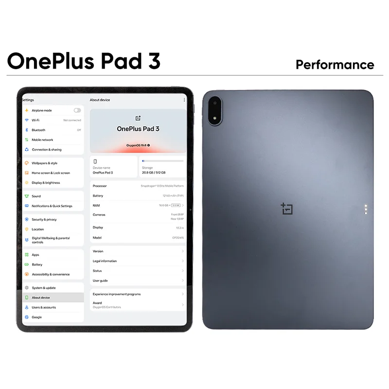 الإصدار العالمي OnePlus Pad 3 12GB 256GB Tablet Snapdragon 8 Elite 13.2 - الصورة 4