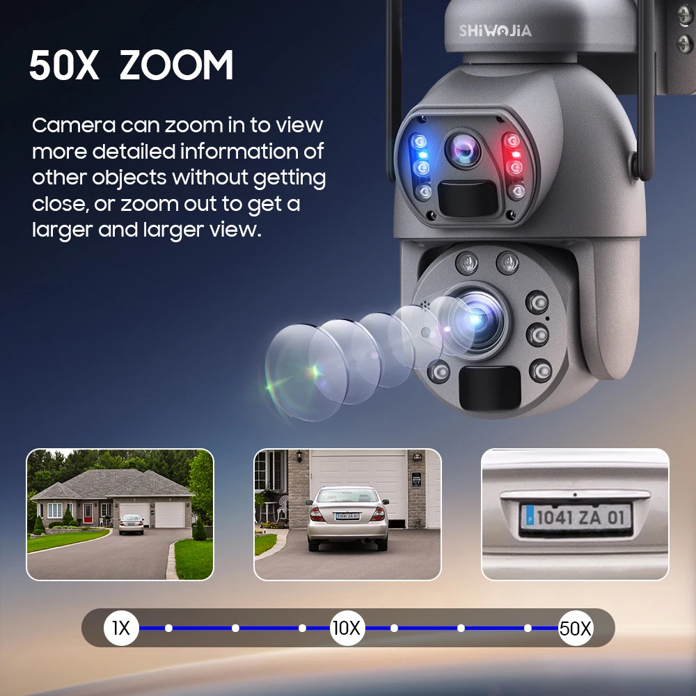 كاميرا تعمل بالطاقة الشمسية SHIWOJIA 4G Sim 5K 10MP 50X - الصورة 2