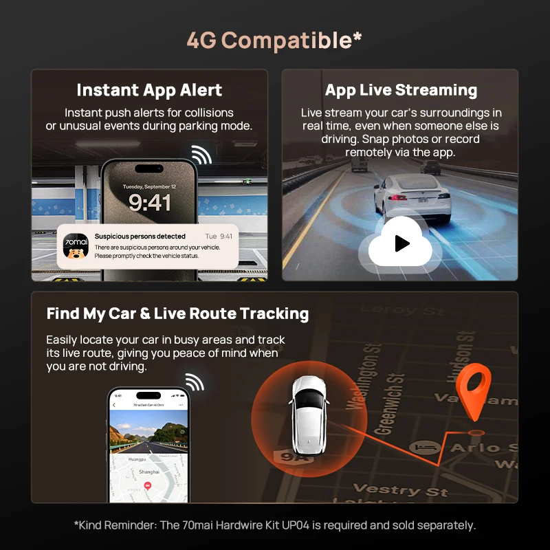 كاميرا 70mai 4K Dash Cam A810S - الصورة 5