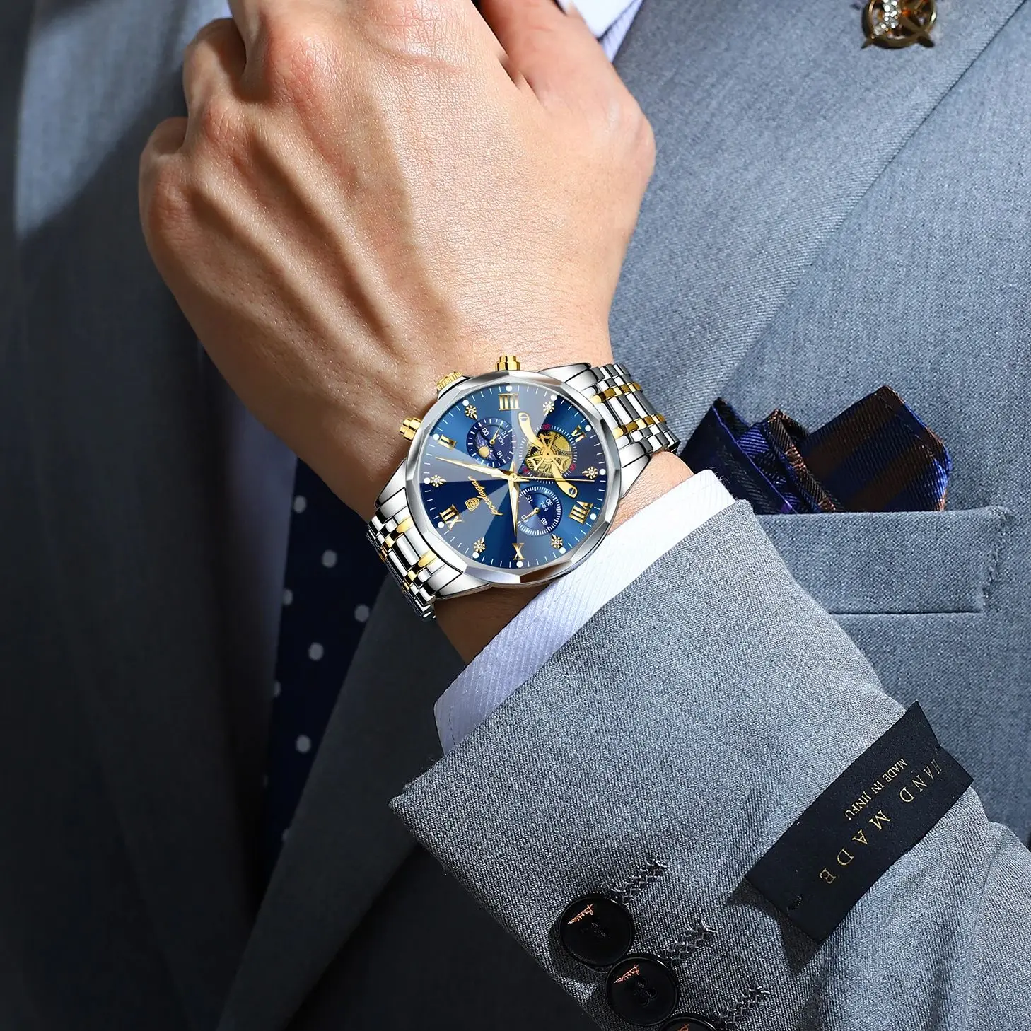 ساعة POEDAGAR رجالية فاخرة أصلية مقاومة للماء - الصورة 5