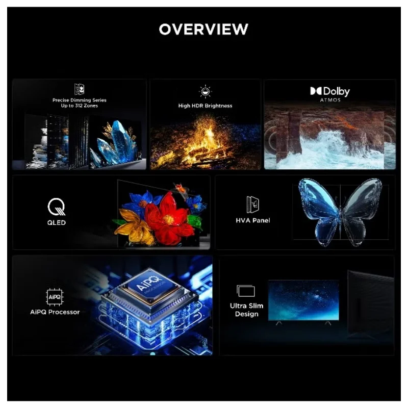 تلفزيون TCL C6K بوصة/65 بوصة/75 بوصة/85 بوصة/98 بوصة تلفزيون LED - الصورة 4