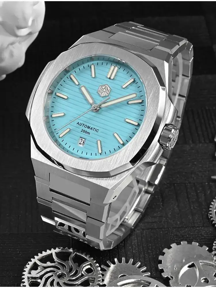 ساعة معصم للرجال سان مارتن ريترو كلاسيكي 20Bar مضيئة SN0075 - الصورة 3