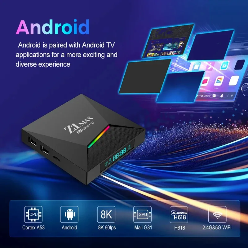 جهاز Z1 Max TV Box (إصدار 2026) يعمل بنظام Android 15 - الصورة 5