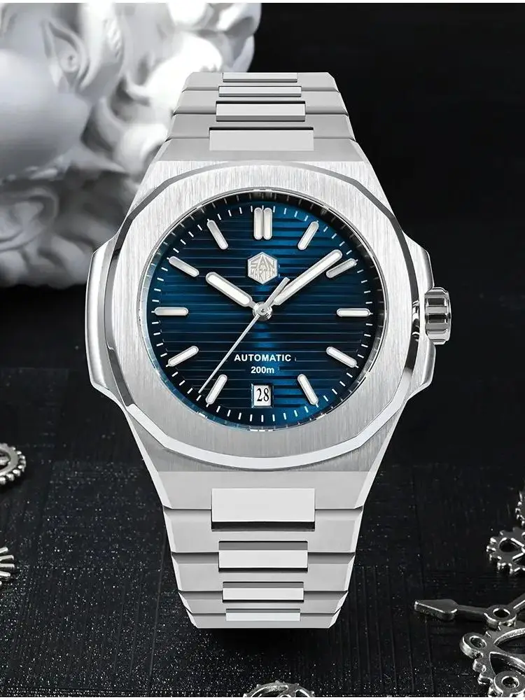 ساعة معصم للرجال سان مارتن ريترو كلاسيكي 20Bar مضيئة SN0075 - الصورة 2