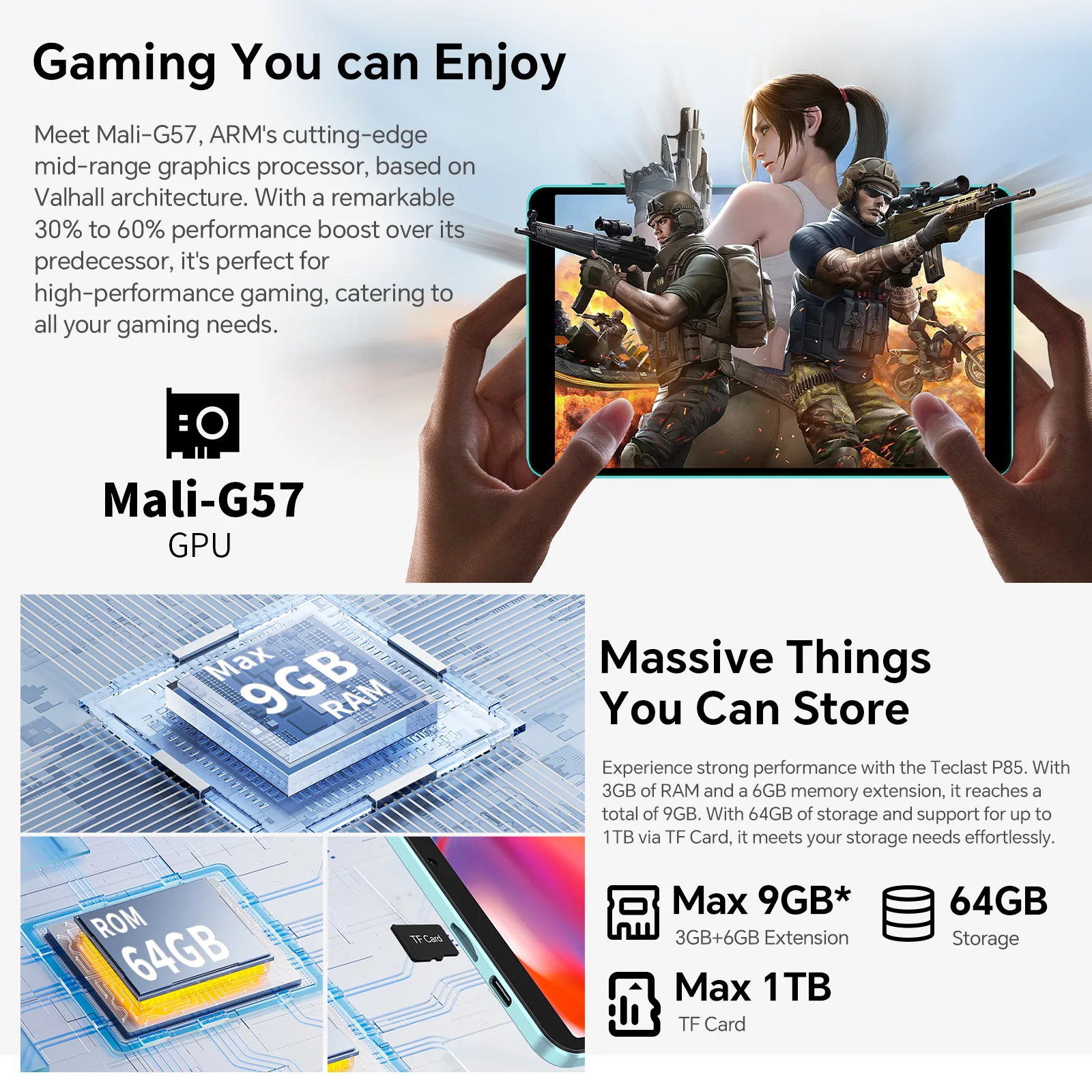 تابلت تيكلاست P85 أندرويد 15 8 بوصة IPS 3 + 6GB RAM 64GB ROM A333 5 - الصورة 4