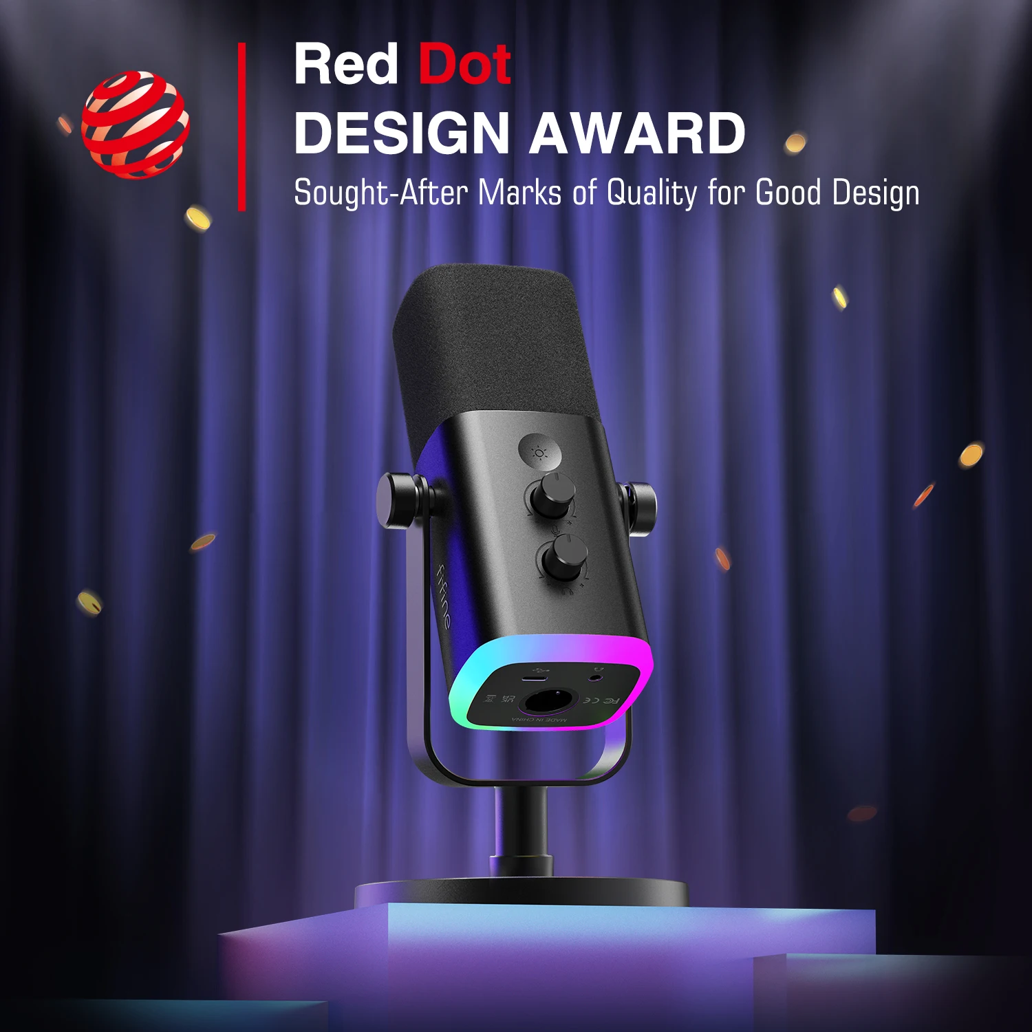 ميكروفون ديناميكي FIFINE USB/XLR مع زر كتم الصوت يعمل باللمس - الصورة 6