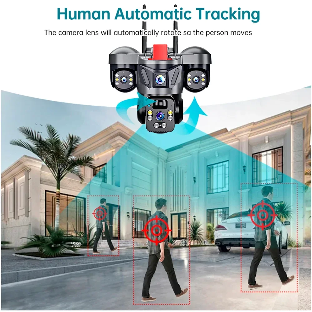 كاميرا KERUI V380 Pro في الهواء الطلق PTZ 6MP WIFI 4G - الصورة 4