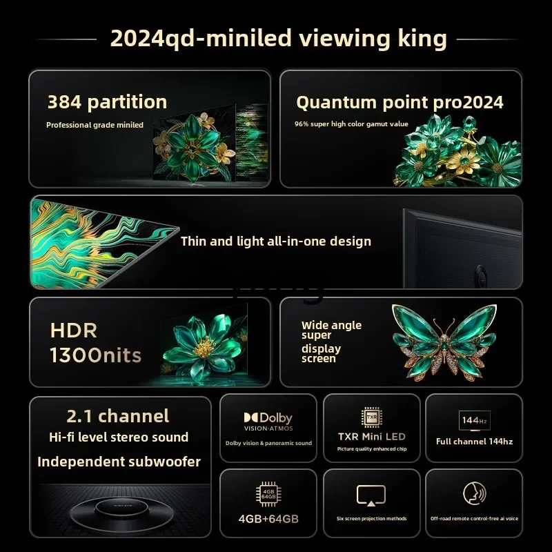 تلفزيون TCL C6K - بوصة 55 QD-Mini LED LCD مسطح - الصورة 3